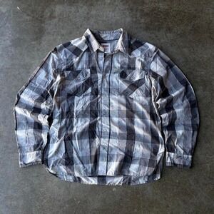2000s levis western pearl snap button down